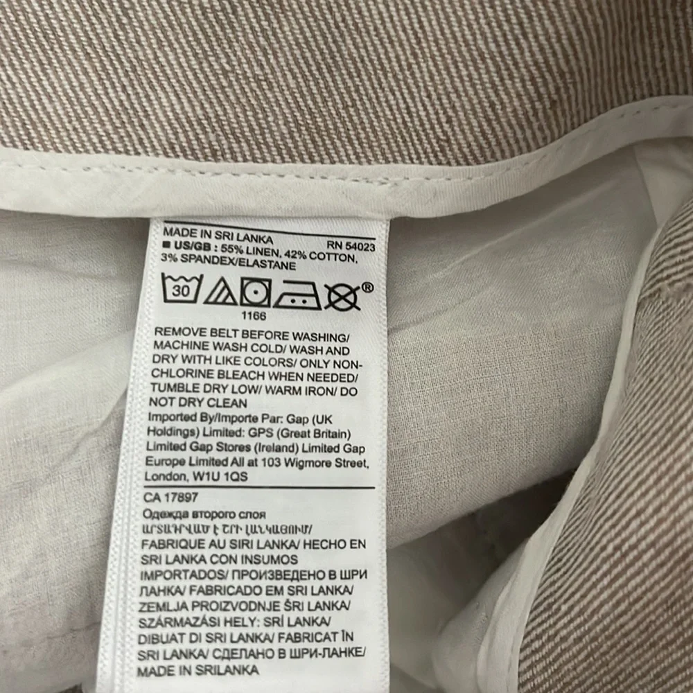 Banana Republic Women’s High Waisted Linen Cotton Pants with Tie Belt